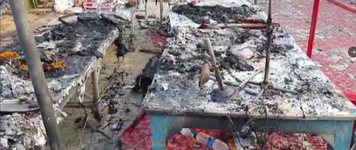 Fire Durga Puja Pandal